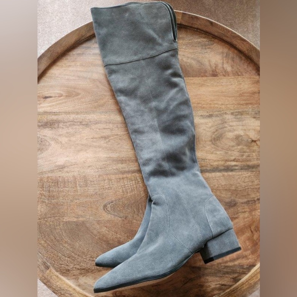 Splendid Over-the-Knee Suede Boots in Gray